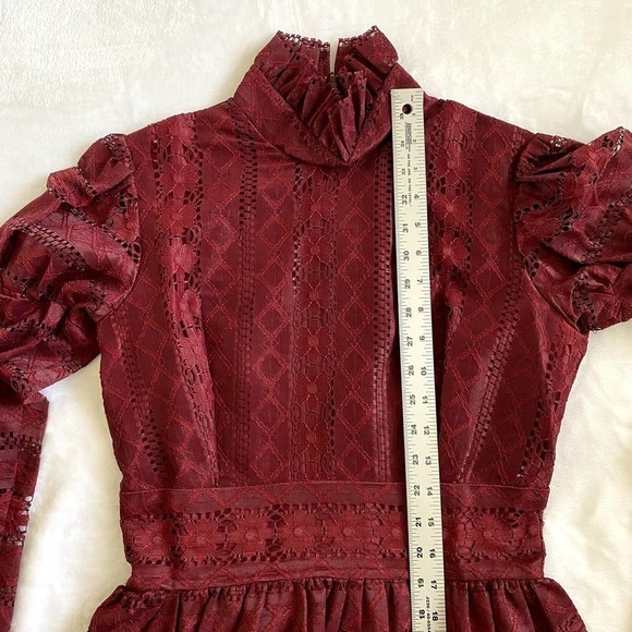 Joy Stevens | Vintage 70s Long Sleeve Lace Maxi Dress | Size: Small (Approx) - Picture 10 of 11